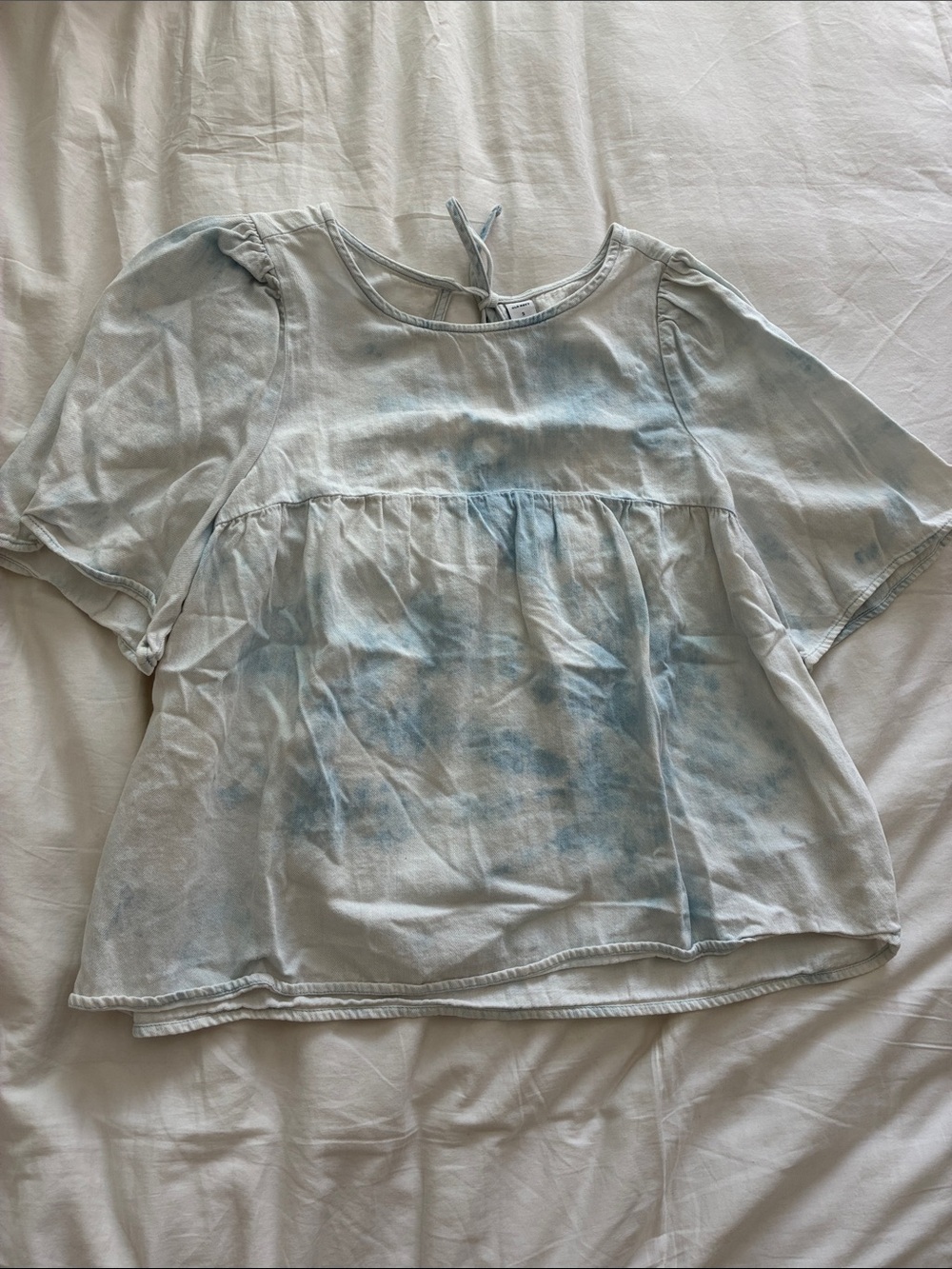 Old Navy Pale Blue Tie-Dye Tank with Back Tie Detail